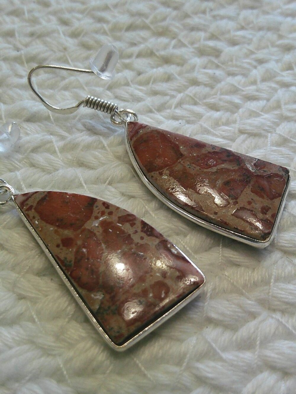 Gorgeous BIRDS EYE JASPER Handmade Sterling 925 Dangle Earrings #406F